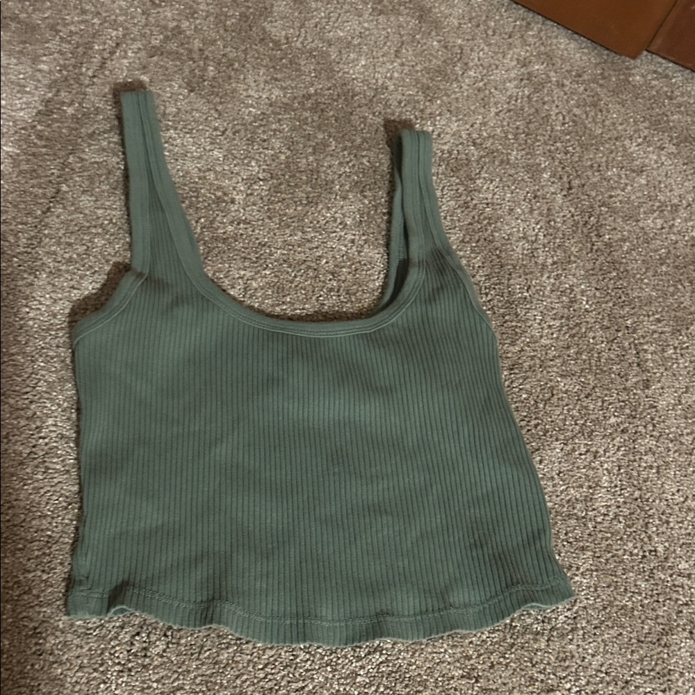 Women's Ribbed Tank Top - Green